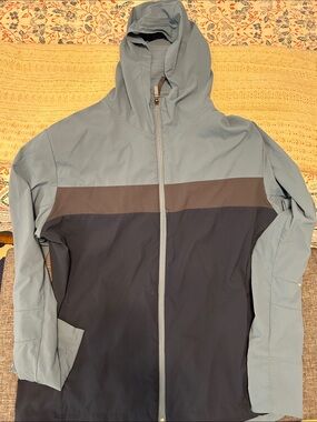 Light Blue and Navy Men's Brooks Canopy Running Jacket